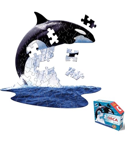 Amazon.com: Madd CAPP Puzzles I AM Lil' Orca Animal Shaped 48