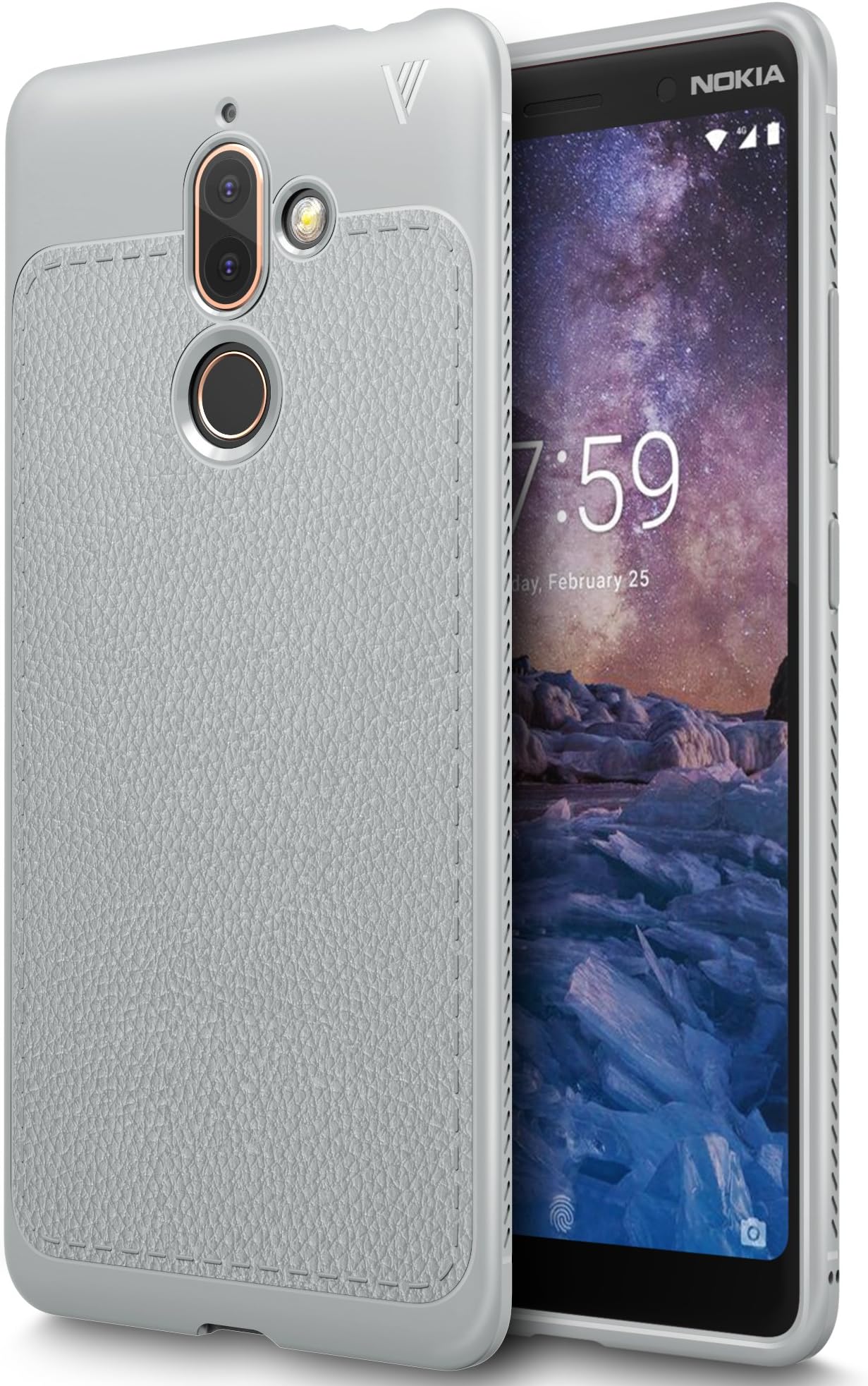 Nokia 7 Plus case, KuGi Nokia 7 Plus case, TXW [Scratch Resistant] Premium Flexible Soft Anti Slip TPU Case for Nokia 7 Plus Smartphone(Gray)
