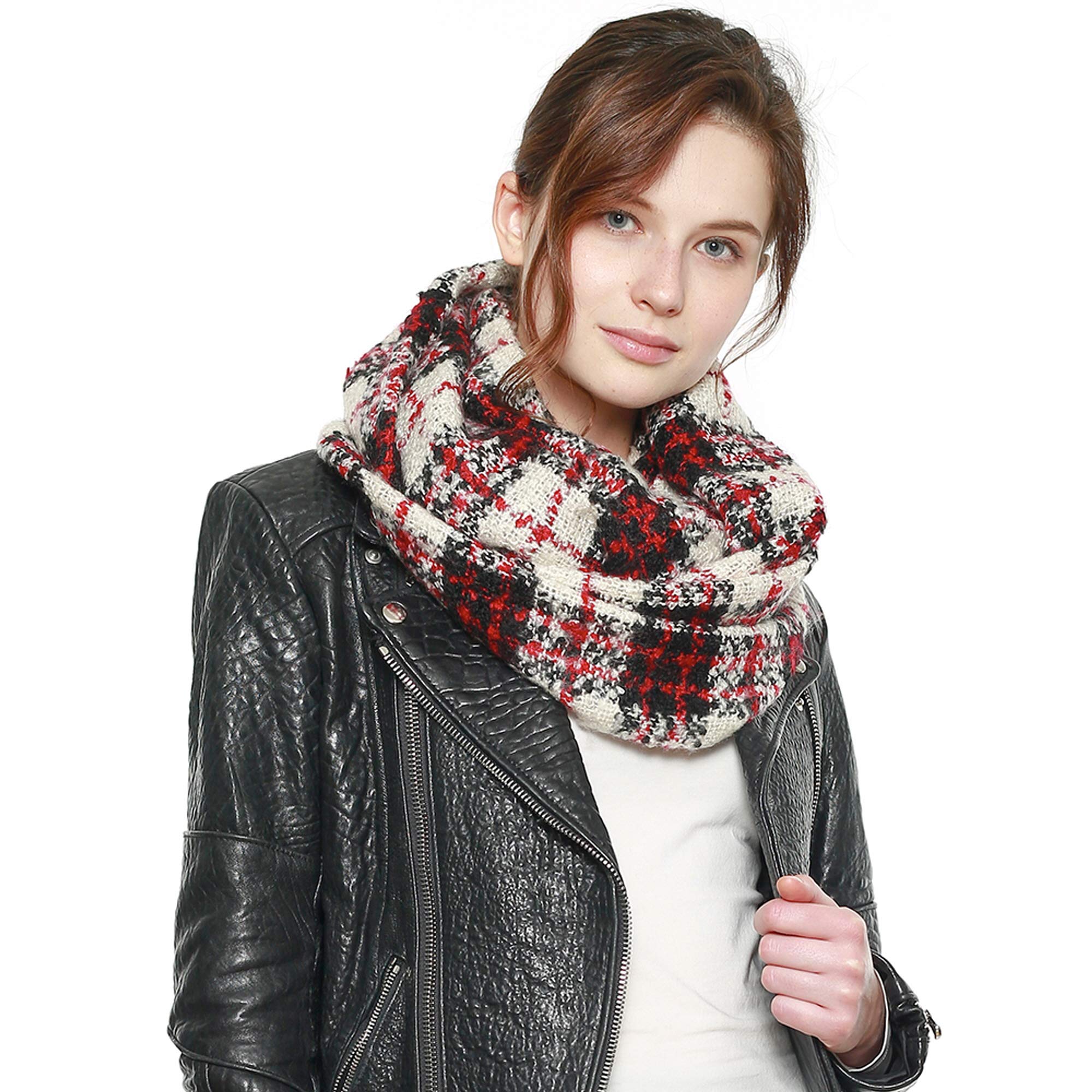 APPARELISM Women's Girl's Winter Plaid Tartan Checked Infinity Loop Neck Warmer Scarf APPARELISM Women's Girl's Winter Plaid Tartan Checked Infinity Loop Neck Warmer Scarf