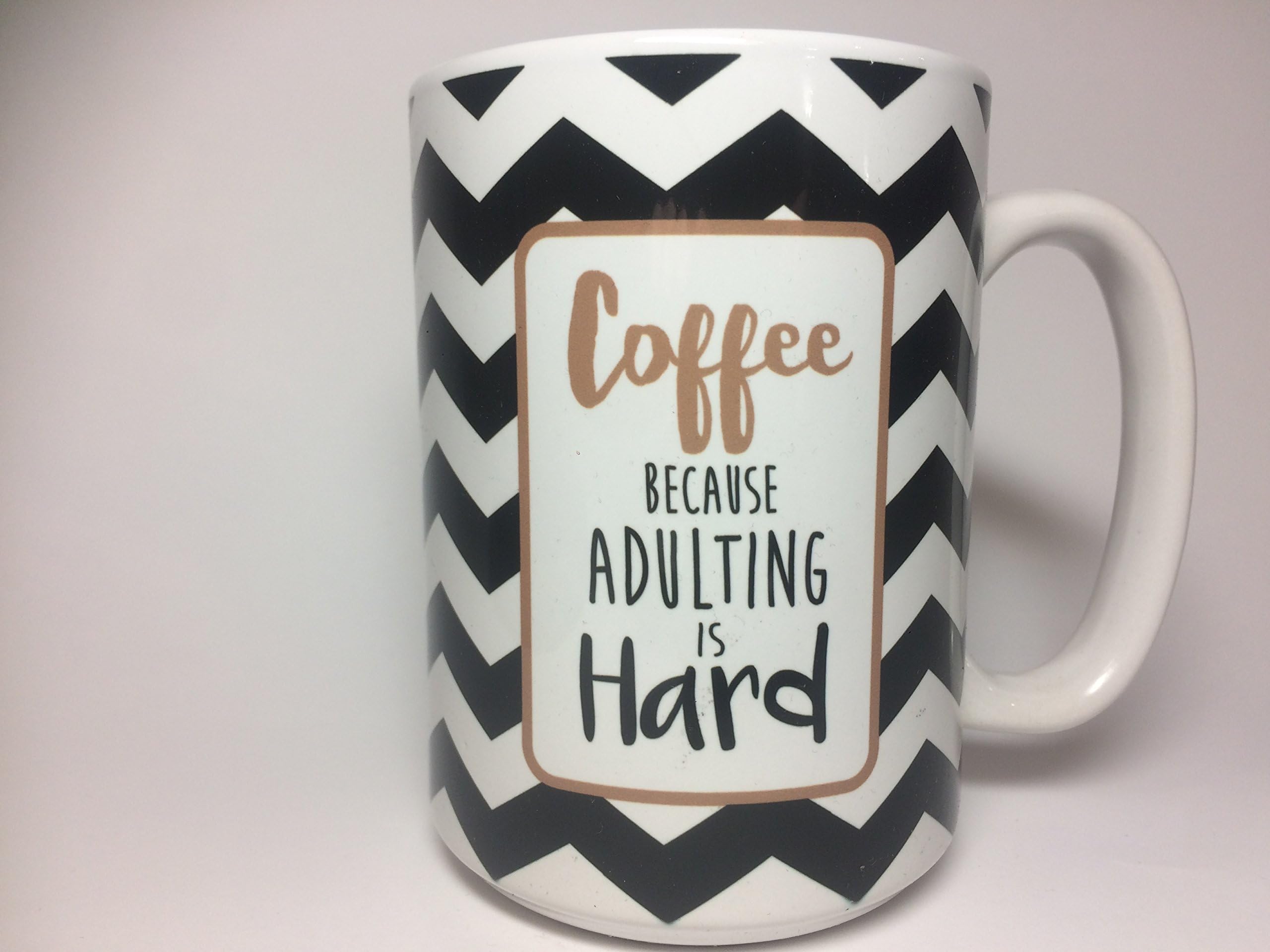 "Coffee Because" 14oz. Coffee Ceramic Cup Mug