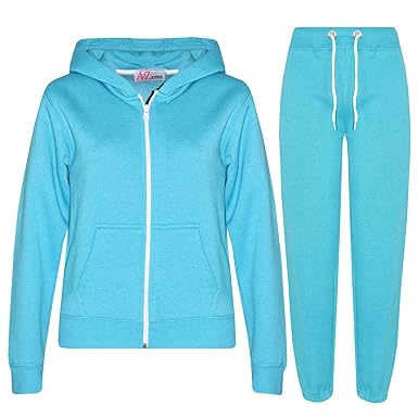 A2Z 4 Kids® Kinder Mädchen Jungen einfarbig Trainingsanzug Kapuzenpullover Hosen Jogginganzug Jogginghose Neu Alter 2 3 4 5 6