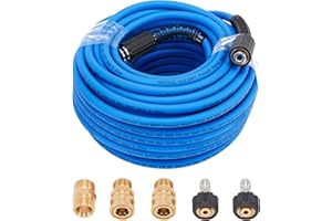 FIXFANS Pressure Washer Hose – 1/4" X 100 FT High Power Washer Extension Hose – Kink & Wear Resistant High Pressure Hose for Replacement – Compatible with M22 Fittings – 3600PSI