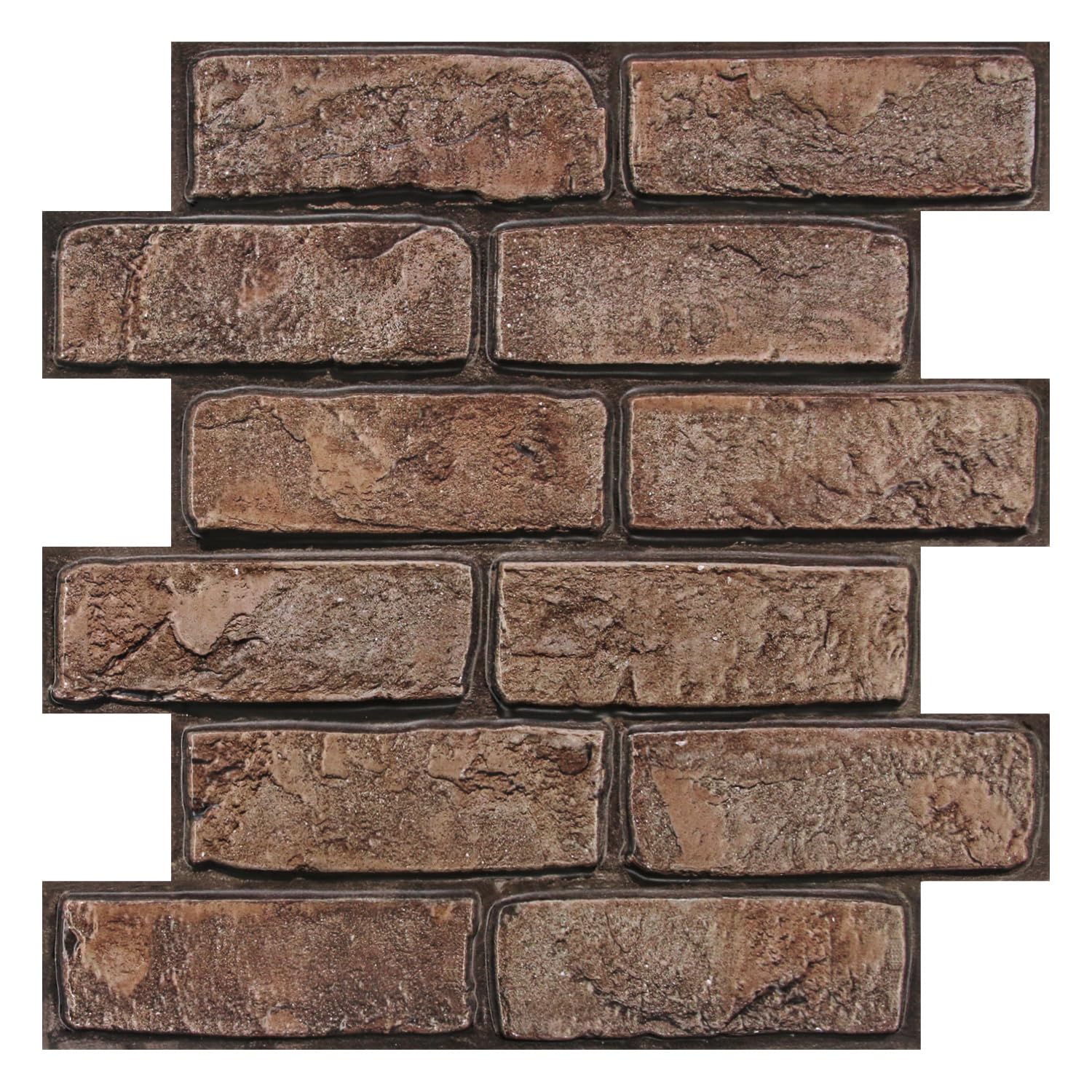 Photo 1 of SMOOSTIKC 3D Brick Peel and Stick Wall Panels - 10 Pcs of 11.8"X11.8" Small Size Thin PVC Faux Brown Brick Wall Panel Backsplash Textured Paneling Brick Wallpaper for Kitchen,Fireplace,Living Room