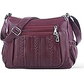ELDA Purses for Women Pocketbooks Soft PU Leather Ladies Crossbody Purse Multi Pocket Shoulder Bag