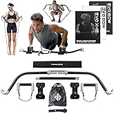 EVO Bow - All in One Portable Home Gym System with Ultra Weighted Push Up Board | Compact Strength Training and Exercise Equipment for Travel, Notched Resistance Bands for Full Body Training | 300lbs