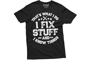 SILVER LAKE T-SHIRTS Men's Funny I fix Stuff T-Shirt Mechanic Engineer Garage Tee Shirt