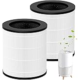 2 Pack AP-T200FL Replacement Filter Compatible with HoMedics AP-T200 AP-T2503 AP-T200-WT Air Purifier, 3-in-1 HEPA Activated Carbon Filters