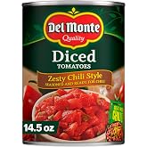 Del Monte Canned Zesty Chili Style Diced Tomatoes, 14.5 oz Can