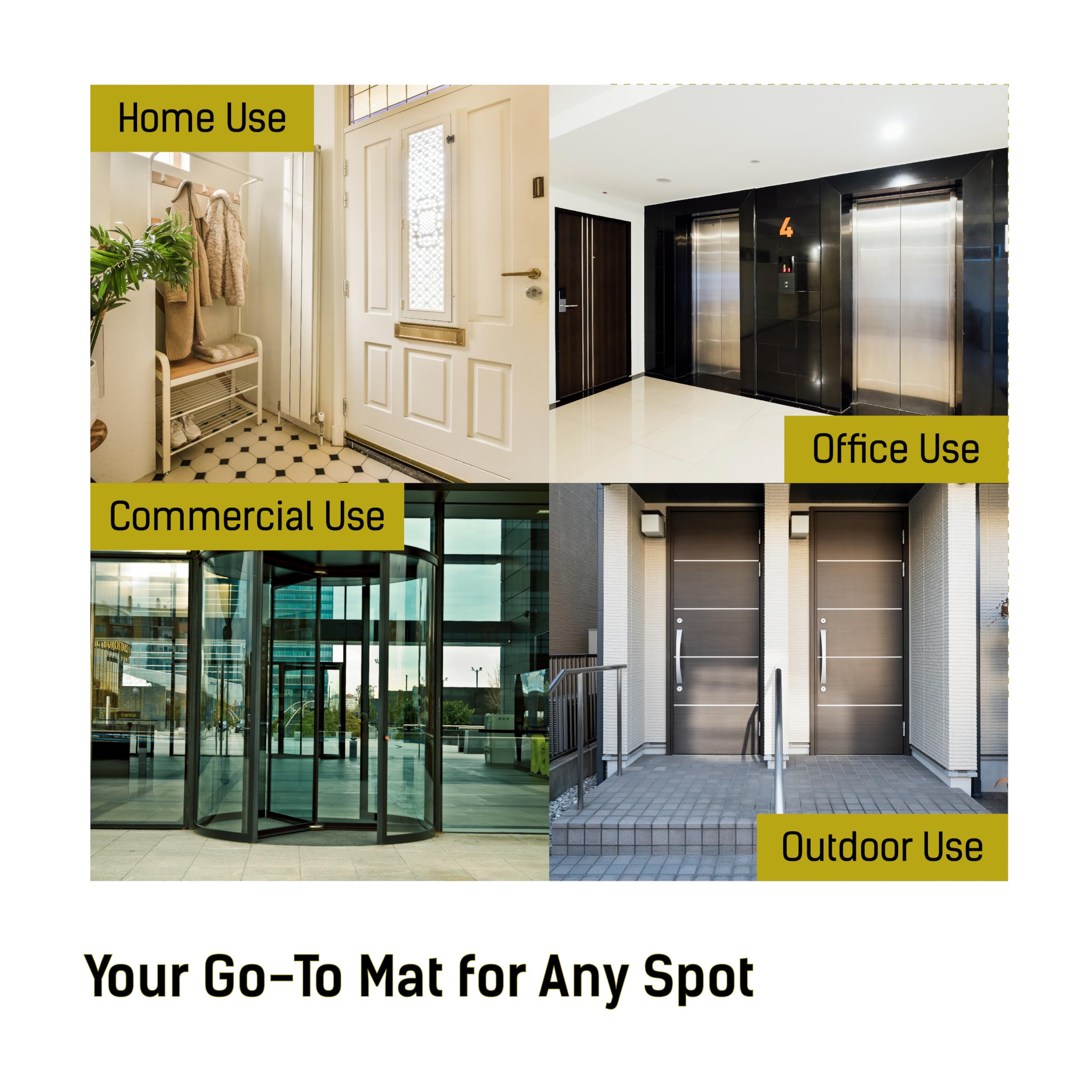 LOSTRONAUT 2-in-1 Wet Dry Shoe Cleaner - 25''x16'' Non Slip Floor Mat, Indoor & Outdoor Welcome Rug, Disinfectant Mat for Doors