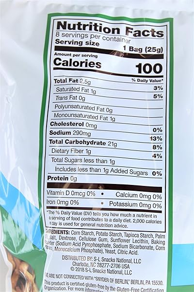 SNYDER’S OF HANOVER GLUTEN FREE PRETZEL STICKS 100 CALORIE PACK (3X7.2 OZ) 8 COUNT