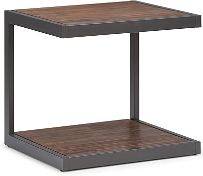Amazon Com Simplihome Erina Solid Acacia Wood And Metal 24 Inch Wide Rectangle Modern Industrial End Side Table In Rustic Contemporary Natural Aged Brown For The Living Room And Bedroom Furniture Decor