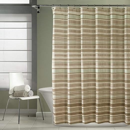 Amazon Com Ex Cell Glacier Pieced Shower Curtain 70 By 72 Inch