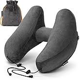 Rewondah Inflatable Travel Pillow for Sleeping Airplane - Inflatable Neck Pillow for Traveling on Plane with Washable Cover, Blow up Neck Travel Pillow for Airplanes, Cars - Portable and Comfortable