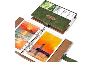 Lightwish Watercolor Sketchbook, 100% Cotton 300gsm Hot Press, 6.69" x 3.94", 20 Sheets, Binder Bound & Refillable, Acid Free