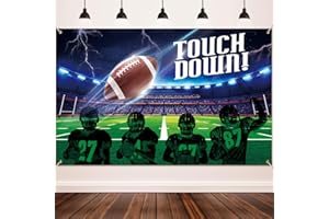 BLULU Football Party Decoration Supplies, Large Fabric Football Scene for Touch Football Down Party Supplies, Football Field Photo Booth Backdrop Banner Background Football Themed Supplies