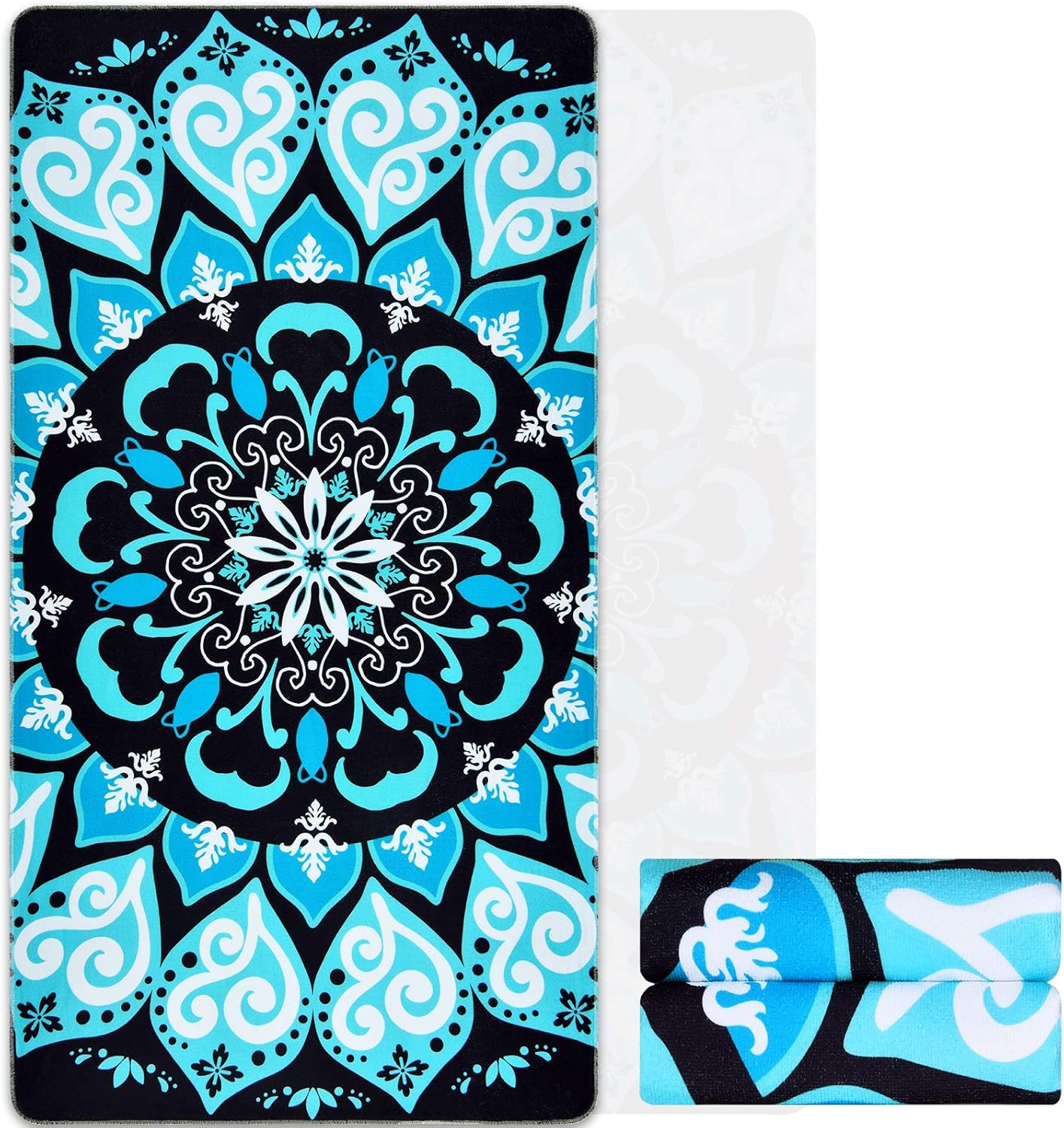 Ikfashoni Boho Beach Towel, Microfiber Beach Towel Oversized, Mandela Women Bath Towel, Large Beach Towel for Adults, Sand Free Quick Dry Beach Towel for Travel Bath Yoga 31 x 60