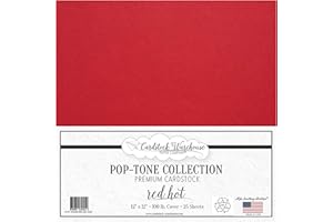 CARDSTOCK WAREHOUSE PAPER COMPANY Cardstock Warehouse Pop Tone Red Hot - 12 x 12" - 100 Lb. / 270 Gsm Matte Premium Cardstock Paper - 25 Sheets