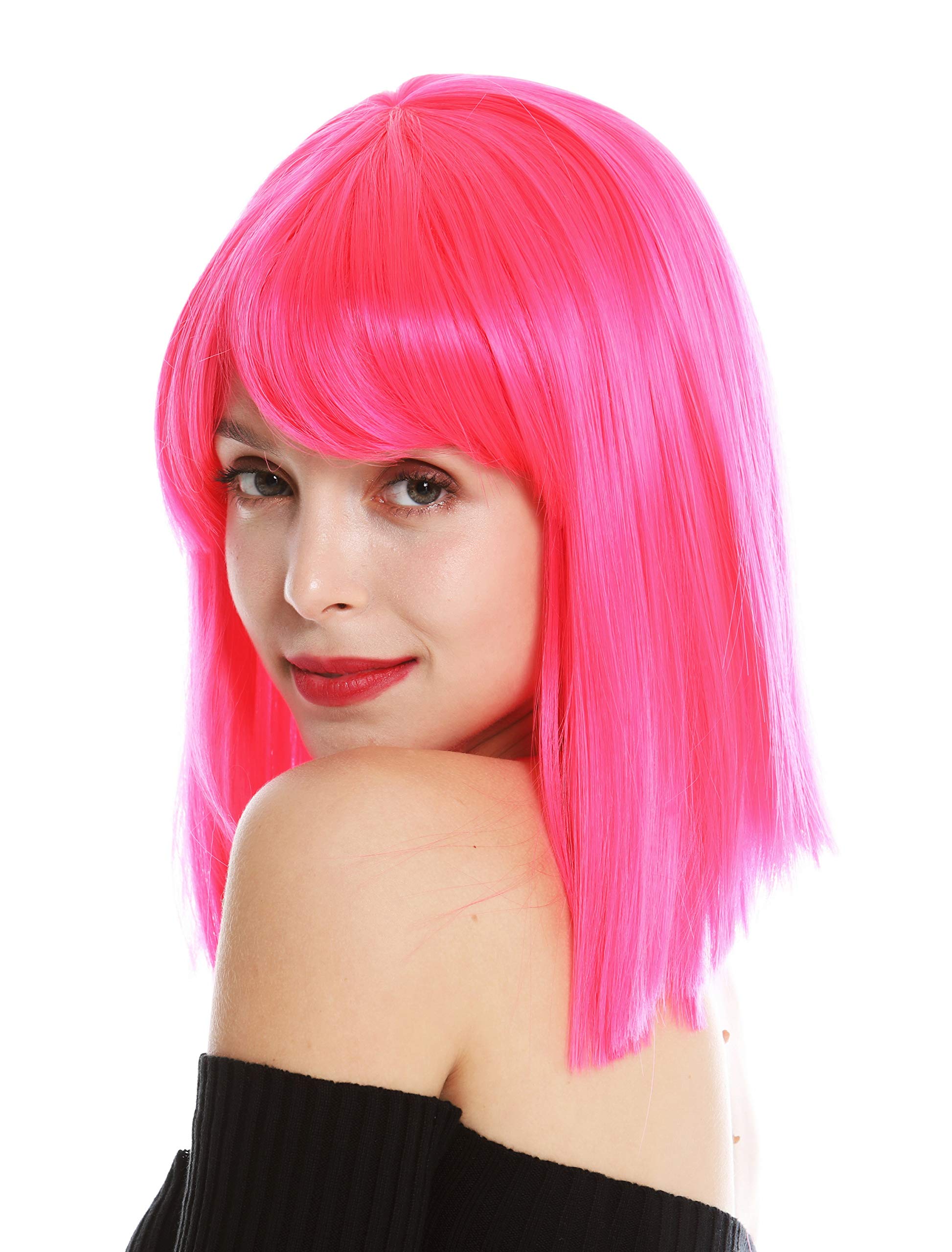 WIG ME UP - VK-10-TF2315 quality women's wig short shoulder length long bob sleek Cleopatra fringe light pink rose