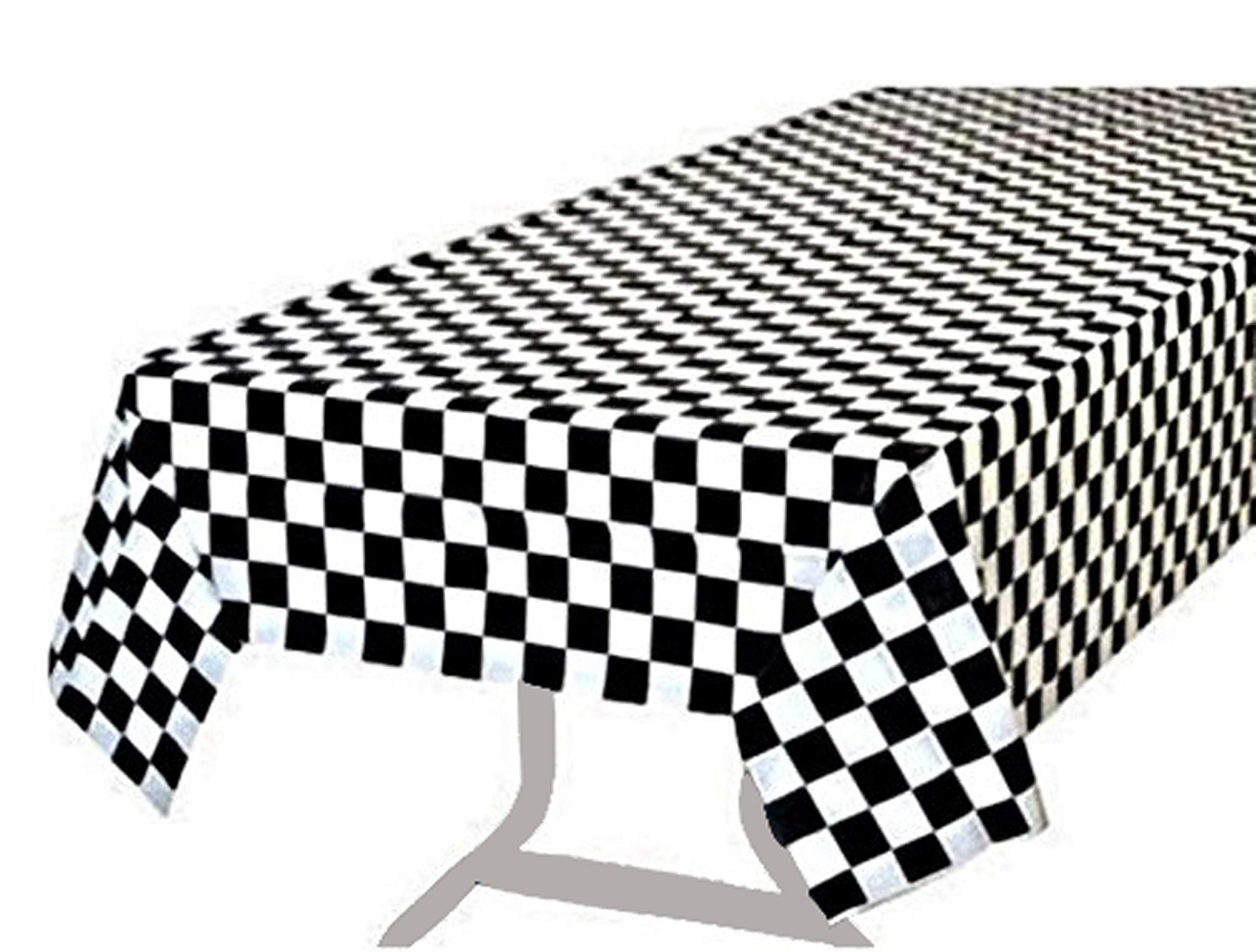 Photo 1 of BRICHBROW Pcs of 3 Premium Plastic Checkered Flag Tablecloths Picnic Table Covers, Tablecovers Party Favor