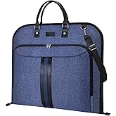 BALEINE Travel Garment Bag, Travel Suit Bag for Men, 42'' Waterproof Carry on Garment Bag for Hanging Clothes, Garment Duffel Bag for Travel Business (Blue)