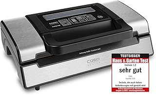 CASO FastVac 500 Gewerbevakuumierer - Edelstahl Vakuumierer für den professionellen Gebrauch - doppelte Kolbenpumpe 20 Liter/Min., doppelte Schweißnaht, inkl. 2 gratis Folienrollen