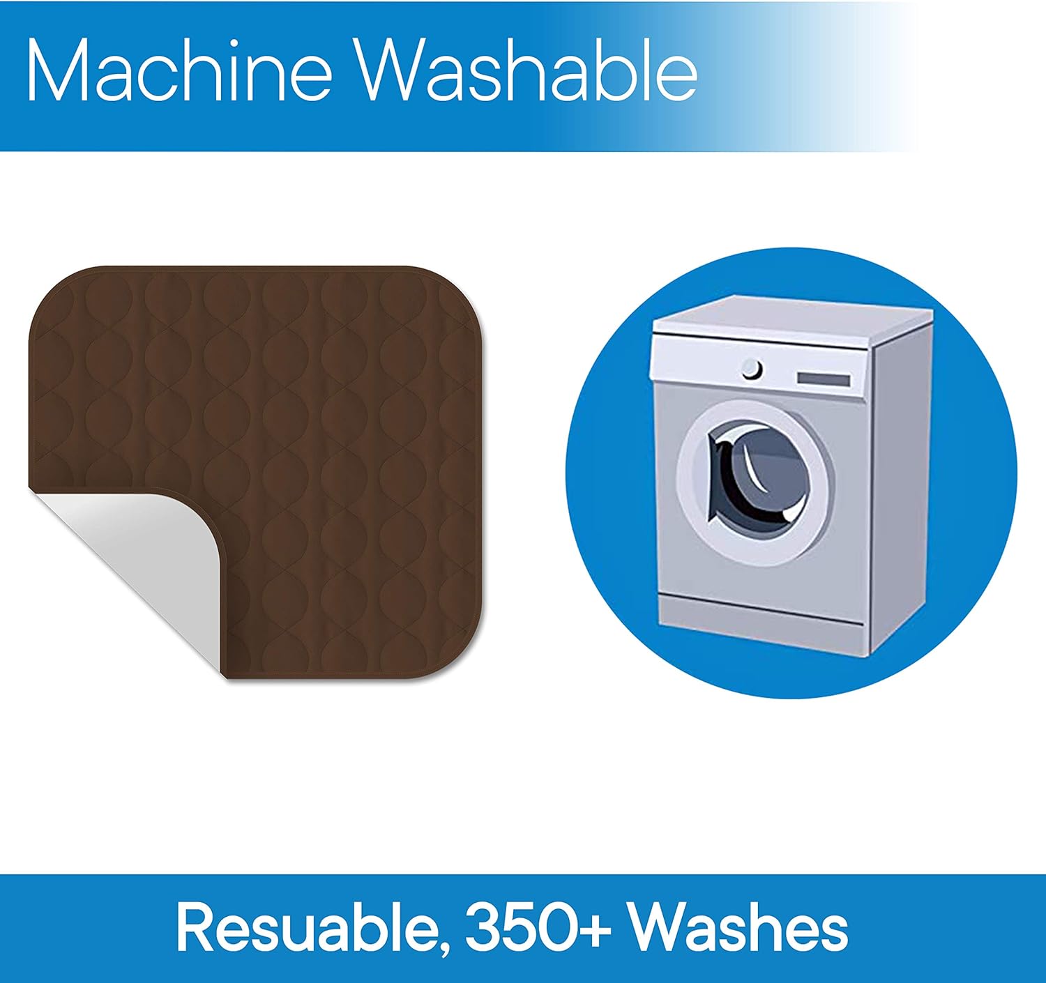 RMS Washable & Reusable Incontinence Chair Pad, Seat Protector & Bed Pad (Brown): Industrial & Scientific