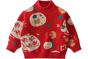 LABISHU Toddler Boys Crewneck Pullover Sweater Kids Children Winter Casual Warm Pull On Knitted Tops