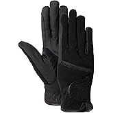 HORZE Women's Equestrian Winter Horse Riding Gloves with Adjustable Cuff and PU Leather Grip