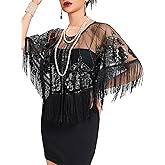 RRYIO Women's 1920s Shawl Wraps,Sequin Beaded Flapper Evening Shawls for women formal/Party/Wedding/Formal/Harlem night