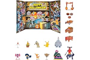 JAZWARES Pokemon Halloween Calendar 2025 - Calendar with 11 Battle Figures with Special Finish and Five Chip Board Accessories