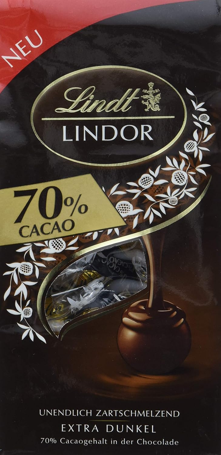 Lindt Lindor Beutel 70% Cacao, Extra dunkel, 11 Kugeln, 4er Pack (4 x ... Lindt Lindor Beutel 70% Cacao, Extra dunkel, 11 Kugeln, 4er Pack (4 x ...