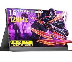 120Hz Portable Gaming Monitor, 16" 1920x1200 IPS