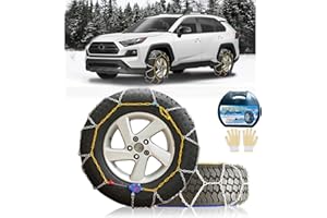 NEOCHIAEVO Auto Tightening Snow Chains Tire Chains, 1-Minute Quick Install, Universal Fit for Car/SUV/Pickup Truck, Multi-Weather Emergency Traction, Set of 2 - HKN140