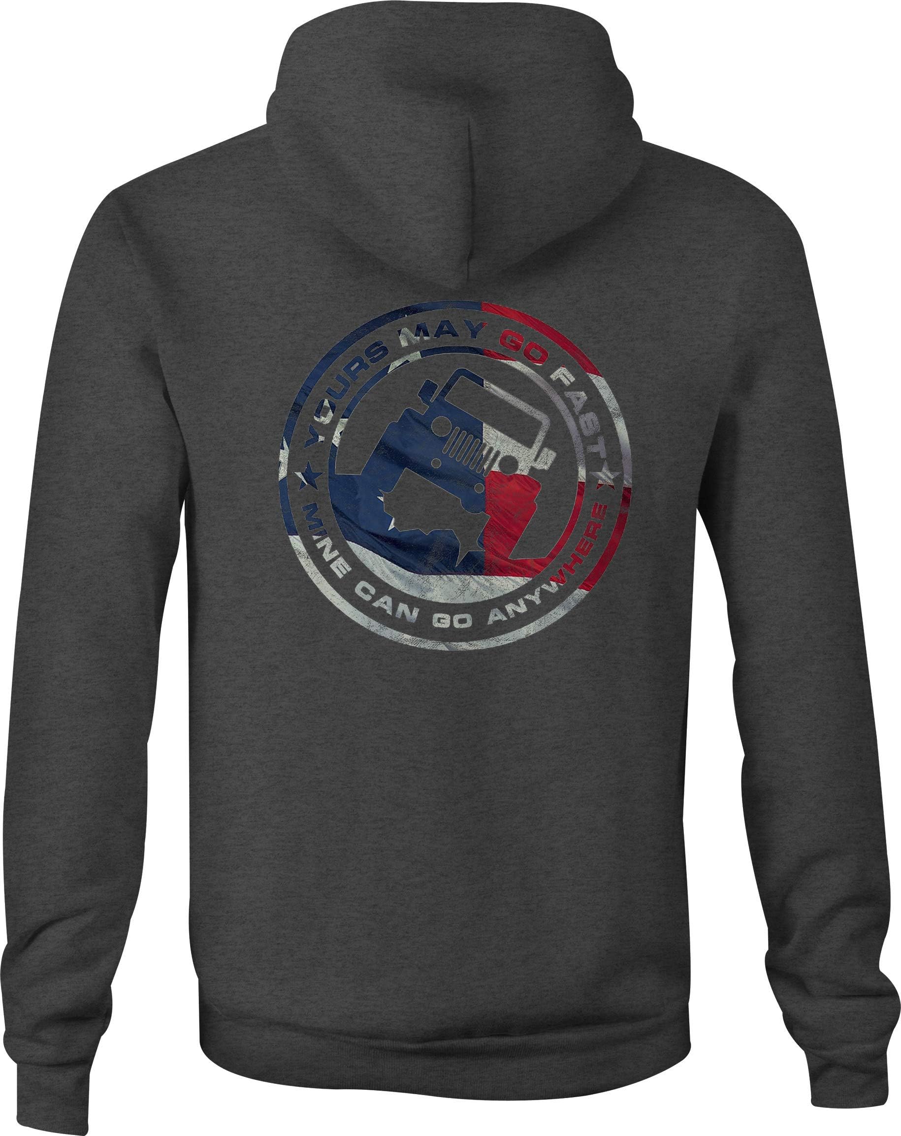 4x4 Zip Up Hoodie Go Fast Anywhere Hooded Sweatshirt for Men