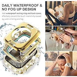 WINGLE 2-in-1 Waterproof Bling Case for Apple Watch