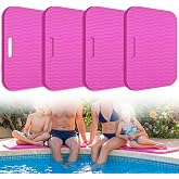 EcoBrisa 4Pack Pool Edge Seating Cushions, 17x13 in Poolside Seating Mat, Thick EVA Foam with Non-Slip Surface Multifunction Pool Side Accessories for Hot Tub, Spa, Beach, Summer, Outdoor (4, Pink)