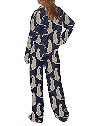 SHESHOW Women Satin Pjs Sets Long Sleeve Button Up