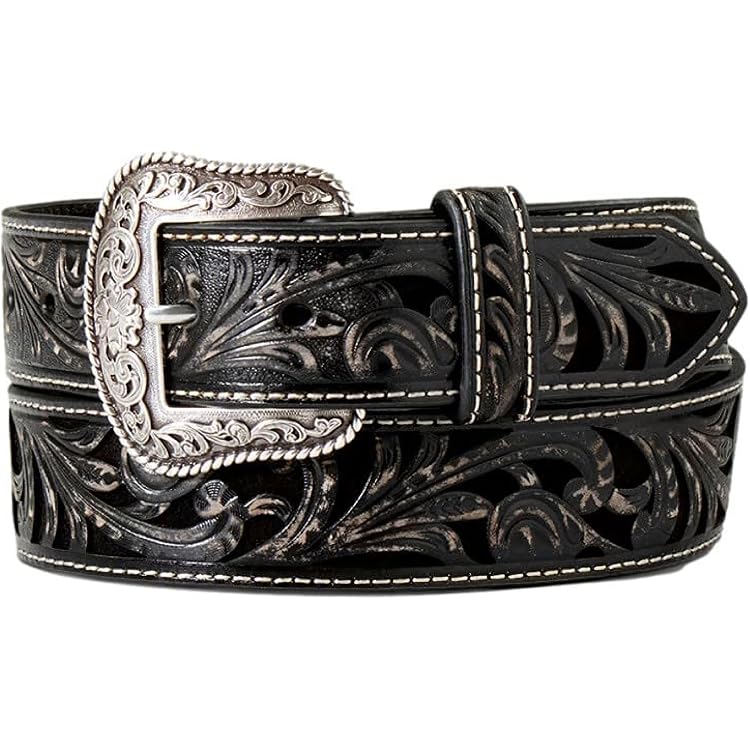 Nocona Women\'s Sunflower Tooled Silver Buckle Belt Large Nocona® Ladies main image 3