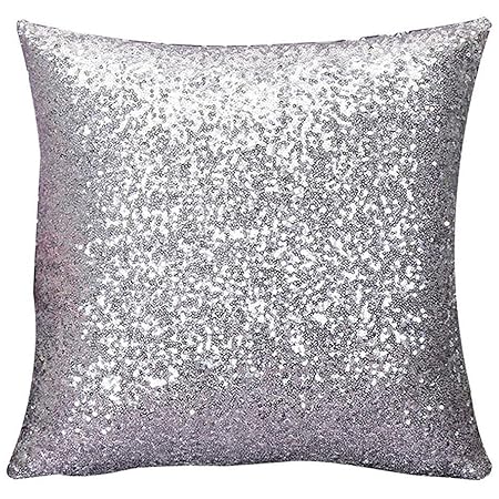 Jungen Square Throw Cushion Cover Pillow Case Sequins Sparkly