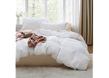 Bedsure White Duvet Cover Queen Size - Soft Prewashed Queen Duvet Cover Set, 3 Pieces, 1 Duvet Cover 90x90 Inches with Zipper