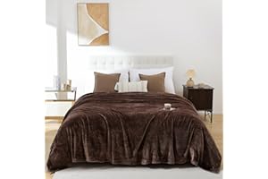 USERF Lightweight Soft Bed Blanket King Size - Luxury Warm Fleece Blanket for Travel Camping Chair and Sofa, Plush Cozy Fuzzy Microfiber Flannel Blankets, 108x90 Inches