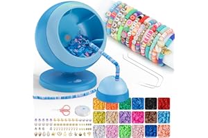 ETUDAW Bead Spinner, Clay Beads Bracelet Making Kit, Beginner Clay Beads and Charms Kit for Necklaces and Bracelets, DIY Arts and Crafts Birthday Gifts(Blue)