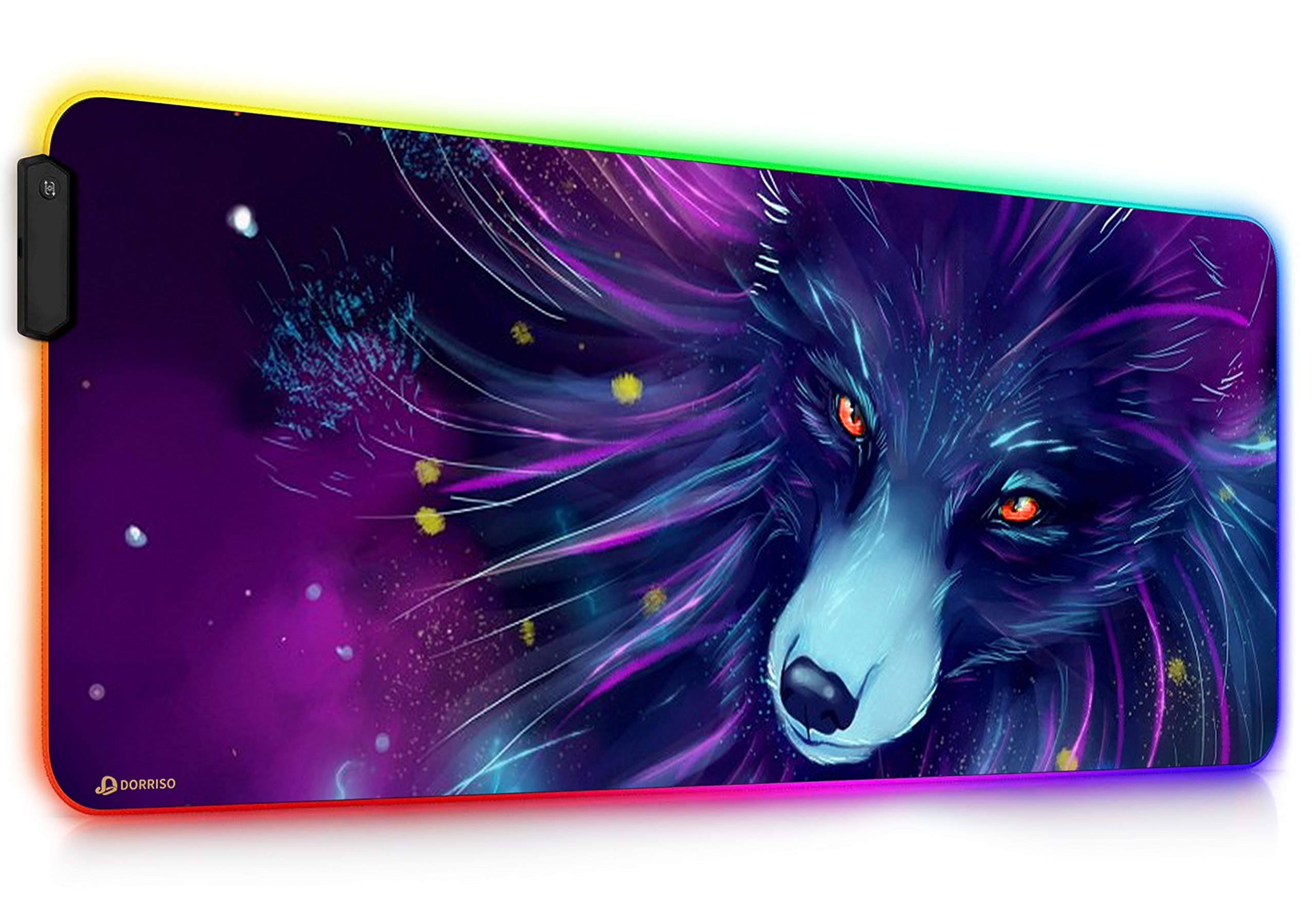 DORRISO Mouse Pad RGB Gaming Mouse Mat New Large 900x400x4mm XXL 12 Glowing Modes LED Extended Mousepad Anti-Slip Rubber Base Keyboard Soft Mouse Pads for Computer Laptop PC Desk Gaming Mousepad