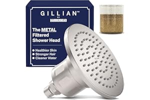 Gillian™ by Hammerhead High Pressure Shower Head with Filter – Genuine KDF-55 Metal Hard Water Filtering Shower Head, Healthi