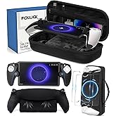 Foluck 3 in 1 Carrying Case for PlayStation Portal Remote Player, EVA Hard Case for PS5 Portal with Soft Silicone Protective Cover Skin Case, 2 Screen Protector, PS5 Portal Console Accessoris Bundle