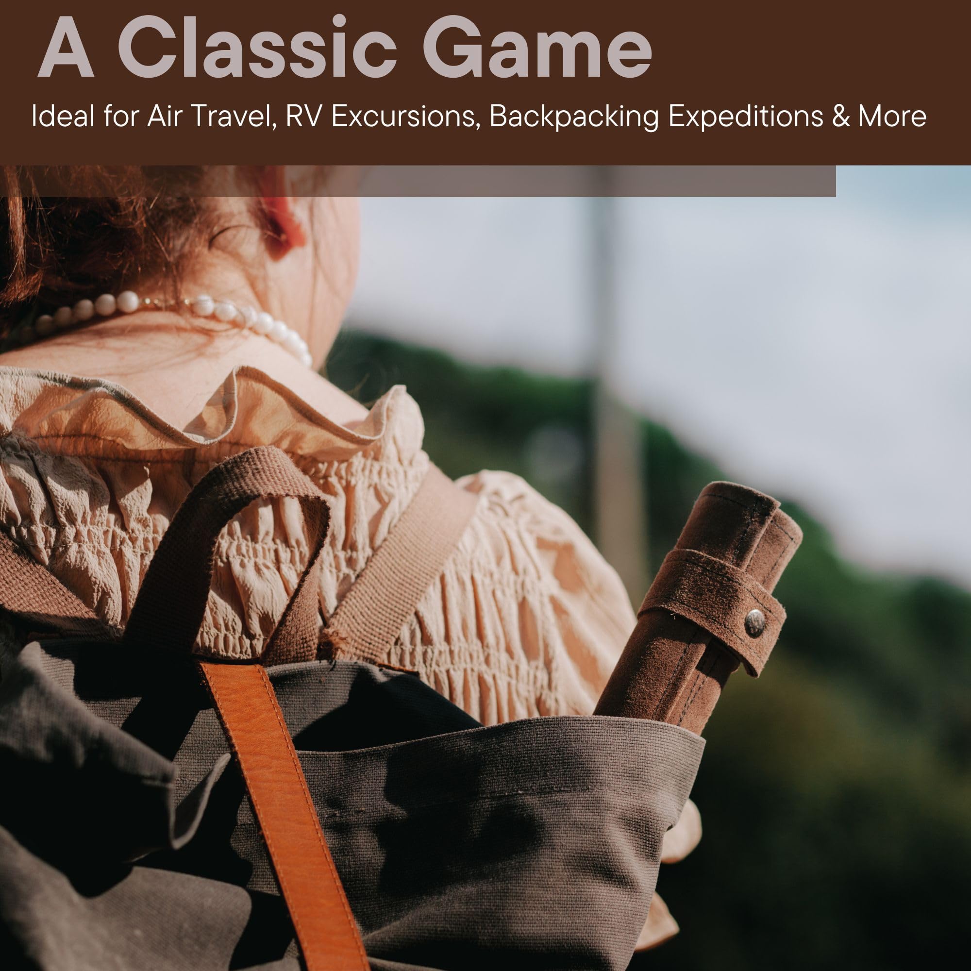 Sondergut Roll-up Portable Suede Backgammon Game Set - for Adults & Children - Ideal for RV Travel, Cruise, Airplane, Camping, Backpacking, Road Trips, Etc. Multiple Colors (Mocha)…