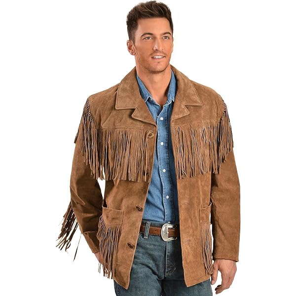 Men's Suede Fringe Jacket at Amazon Men's Clothing store