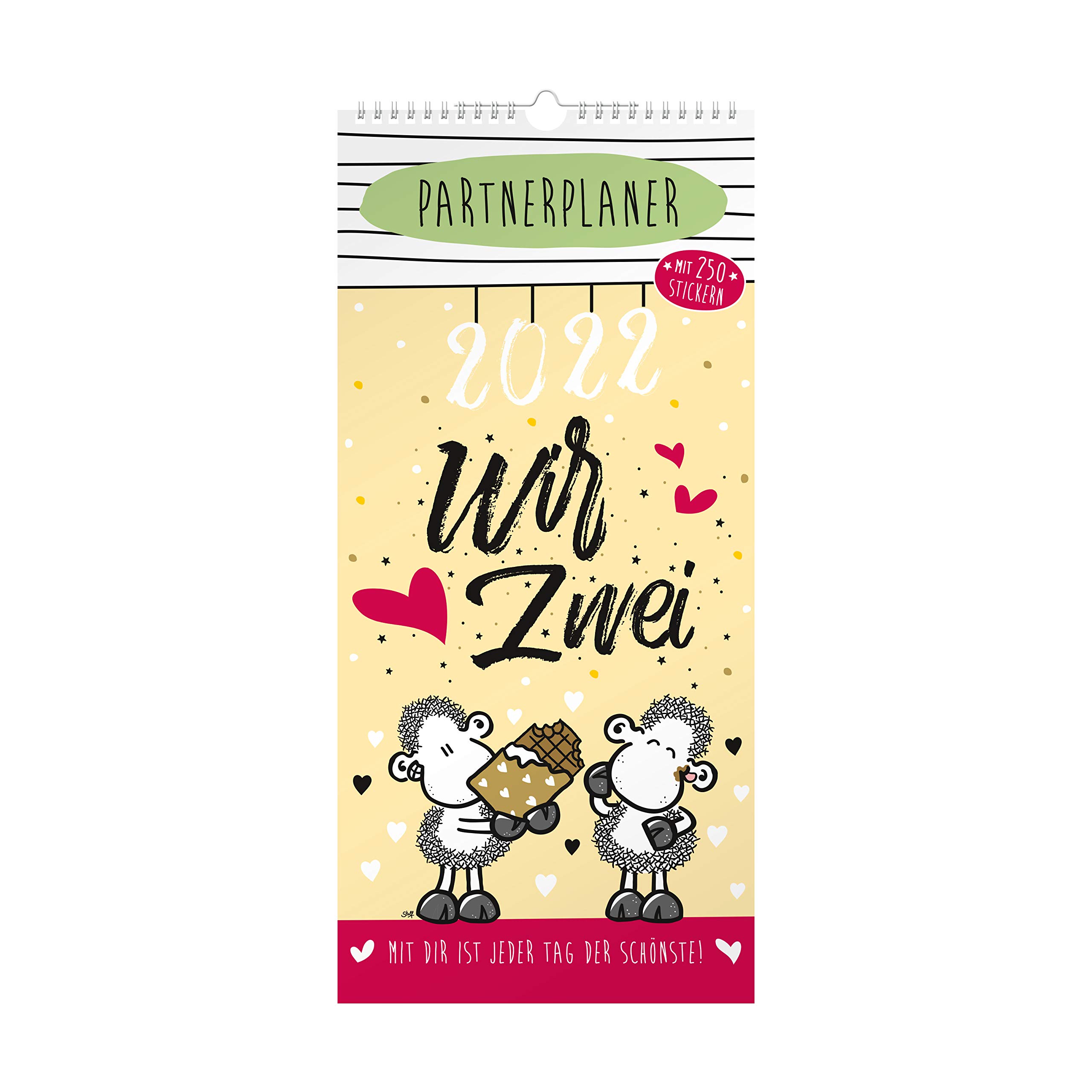 Sheepworld Calendar 2022, Calendar for Two, Partner Planner, Wall Calendar for Couples