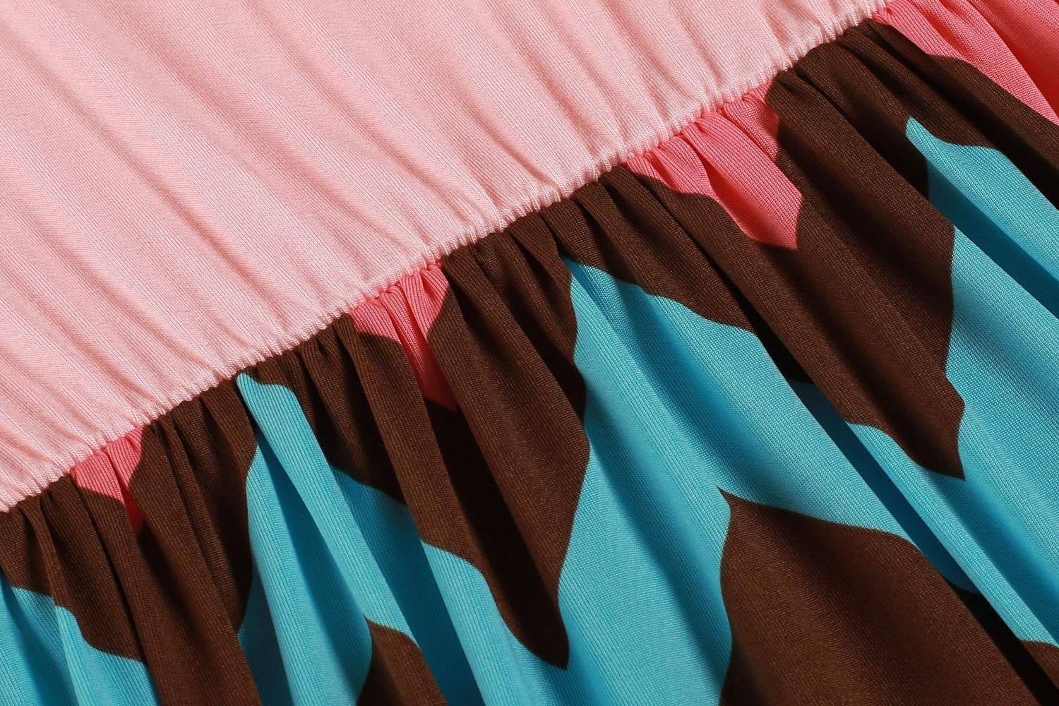 Meaneor Women\'s Crewneck Chevron Dress Cocktail Dresses Pink 2 XXL