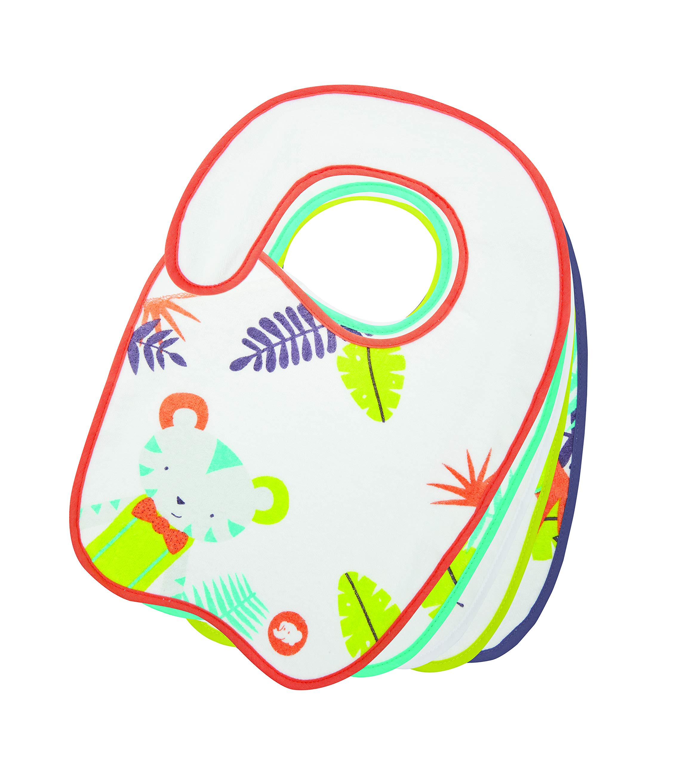 Bébé Confort Set of 5 Bibs Cotton Bibs Size 1-2 for Children Aged 4 Months White